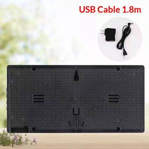 นาฬิกาแขวนผนังดิจิตอล LED ควอตซ์ทันสมัยแบบขายส่ง  วัสดุ ABS หน้าปัดเดียว  แสดงอุณหภูมิ  เหมาะสำหรับห้องนั่งเล่น - Product Image 4