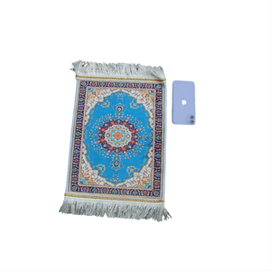 Alfombra de Oración Floral Persa Moderna, Alfombra Lavable de Seda de Hielo para el Hogar, el Automóvil o el Picnic, Bordado de Adoración Musulmana - Product Image 1