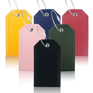 Etiqueta de Equipaje para Avión, Portátil, Grabada, de Cuero PU, Ligera (21g), Personalizable con Nombre y Letra - Product Image 1
