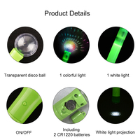 Tongkat Bola Disko LED 10 Inch Grosir, Tongkat Pijar Berkedip untuk Pesta, 2 LED 3 Mode, Dioperasikan dengan Baterai