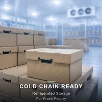Boîte en carton kraft ciré, 3 couches, ondulée, imperméable, résistante à l'humidité, pour l'emballage de volailles, chaîne du froid, taille personnalisée