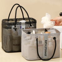 Sac de bain en filet grande capacité, panier de rangement portable à séchage rapide, pliable, pour salle de sport, natation, voyage
