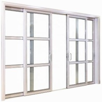 Puerta Corredera de Aluminio y Vidrio Front Armos Security con Rejilla, Acabado con Recubrimiento en Polvo, Certificación ISO9001, Herrajes HOPO