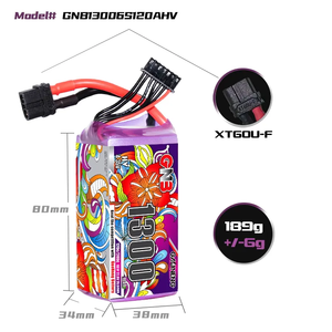 Batterie GAONENG GNB LiHV 6S 22.8V 1300mAh 120C XT60 pour kit de drone, spéciale pour les drones à aile fixe ultra-petits télécommandés - Product Image 4