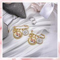 Tondiamo – Lot de 2 broches pendentifs ailes d'ange pour mariage, en fer – Breloque commémorative DIY pour la mariée et le marié (Or)
