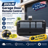 Télécommande de porte de garage à code roulant 893LM avec bouton d'apprentissage jaune, remplacement de la clé de sécurité+ 2.0