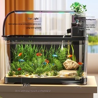 Aquarium carré de bureau en acrylique et plastique avec filtre entièrement automatique et génération d'oxygène pour salon – Vente en gros