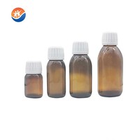 Bouteilles en verre de qualité alimentaire de 30 ml, 60 ml, 100 ml avec bouchons à vis, bouteilles en verre ambré transparent pour sirop contre la toux