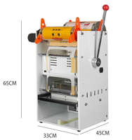 Machine d'emballage manuelle pour sceller les barquettes, les canettes de boissons et les contenants en papier – Scelleuse de table pour contenants alimentaires