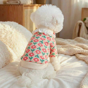 Suéter de Punto con Lazo y Flor de Tulipán para Perros Pequeños y Cachorros de PETCIRCLE, Cómodo para Primavera y Otoño - Product Image 2