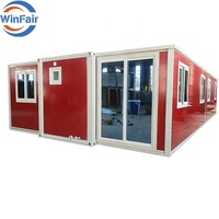WinFair Extensible + Conteneur + Maison Extensible de Luxe Préfabriqué Modulaire Un Lit Une Salle de Bain Maison Préfabriquée en Conteneur 40 Ft