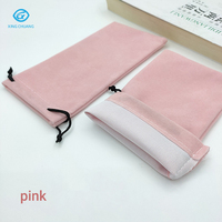 Pochette à lunettes en microfibre suédée avec cordon de serrage, personnalisable avec logo, sac de rangement souple et protecteur pour lunettes de vue et de soleil, vente en gros