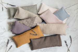 Desain Logo kustom penutup Linen Microwave Lavender berat mata bantal untuk Yoga tidur perawatan Spa - Product Image 2