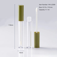 Emballage vide pour rouge à lèvres de 4,1 ml, logo personnalisé, tube en plastique pour gloss à lèvres avec pinceau, tube cosmétique vide