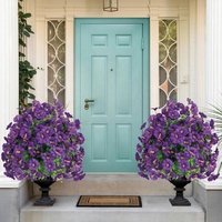 Panneaux de fleurs artificielles en soie, uniques, en pot, pour décoration, avec tiges, en vrais violet et rose, respirantes, pour bouquets, fournisseur IFG