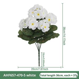 Fleurs artificielles de géranium et de begonias, plantes vertes, ornement floral, vente en gros, décoration intérieure transfrontalière, produit phare - Product Image 6