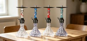 Clear Glass <b>Hookah</b> Modern Metal Stem Tobacco <b>Pipe</b> Bowl Accessory for Lounge and Party - Product Image 4