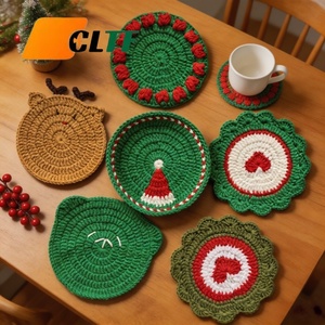 Posavasos de Ganchillo Hecho a Mano con Hilo Navideño, Resistente al Calor, para Mesa de Navidad, Decoración del Hogar, Decoración Festiva - Product Image 2