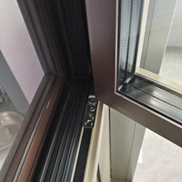 Fenêtres à battants modernes en aluminium à rupture de pont thermique, insonorisées, à double/triple vitrage, de marque chinoise de premier plan, pour maisons, à haute performance énergétique