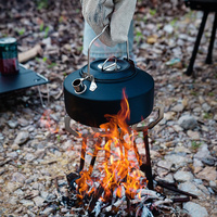 Support de barbecue multifonctionnel et pliable pour foyer de camping extérieur, ultra-léger et portable, idéal pour préparer le thé