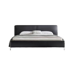 Échantillon et joli Cadre en bois intérieur <span class=keywords><strong>pied</strong></span> en acier Cadre <span class=keywords><strong>de</strong></span> lit avec tête <span class=keywords><strong>de</strong></span> lit rembourrée Mobilier <span class=keywords><strong>de</strong></span> chambre gris foncé - Product Image 4