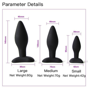Sıcak satış silikon konik üç parçalı Anal <span class=keywords><strong>Plug</strong></span> prostat masaj aleti erkek popo fiş su geçirmez yetişkin seks oyuncak - Product Image 4
