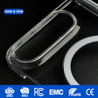 Étui pliable transparent en gros pour iPhone Duo, en TPU anti-jaunissement avec charnière à rebond automatique intégrée et support magnétique