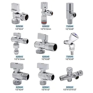 공급 저렴한 신제품 산업용 크롬 90 도 주방 3 방향 화장실 욕실 단조 황동 스톱 앵글 밸브 1/2