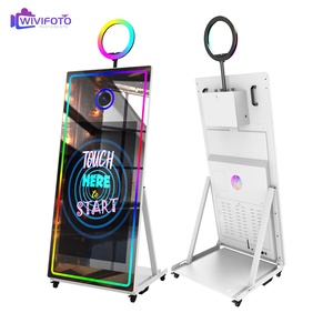 Logiciel de photomaton miroir moderne, <span class=keywords><strong>selfie</strong></span> miroir avec appareil photo et imprimante, fond personnalisé pour fête - Product Image 1