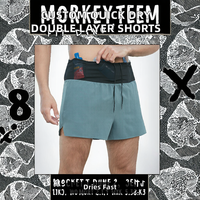 Shorts de course mi-longueur personnalisés, double couche, séchage rapide, élastiques, respirants, pour la gym, l'entraînement, le marathon et le trail estival