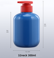 Botol Isi Ulang Sampo Biru 300ml Botol Plastik Cetak Tiup Kepala Pompa Tekan Merah Bahan Kemasan Gel Mandi