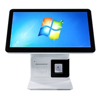 Caisse enregistreuse à double écran tactile capacitif 10 points 15,6 pouces 4 Go DDR3 128 Go SSD Windows 10 Wi-Fi 6 Bluetooth 5.2