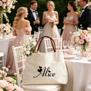 Custom Canvas Tote Bag for Bridesmaids, Personalized <strong>Wedding</strong> <strong>Gift</strong> Bag, Women's Handbag, Bridal Shower <strong>Gifts</strong> for Her - Product Image 3