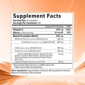 Cápsulas de Óxido Nítrico OEM ODM con Vitamina C, Apoyo a la Producción de Óxido Nítrico, Cápsulas de Óxido Nítrico de Pino Marino - Product Image 2