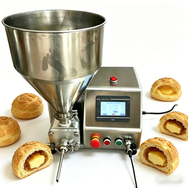 Fixed Quantity Automatic Constant CreamInjecting Machine Puff Pastry Cream Core Filling Tool for Snack Food Manufacturing