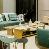 Table basse de salon villa marbre de luxe en acier inoxydable Tables basses carrées peintes du designer italien