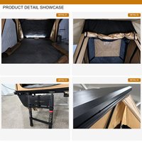 Tente de toit rigide en aluminium triangulaire 4x4 pour 2 à 3 personnes, camping quatre saisons avec éclairage LED