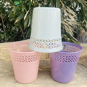 Hollow <b>Plastic</b> Waste Bin 10L Cylindrical Indoor Outdoor Use Open Design For Home Office <b>Kitchen</b> Bathroom - Product Image 2