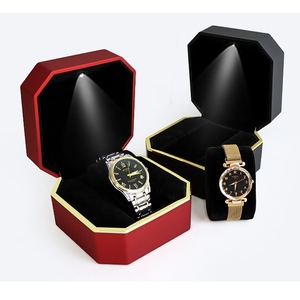 Caja de Reloj de Plástico de Alta Calidad, Exquisita Caja de Regalo para Reloj con Luz, Caja de Reloj Octogonal, Venta al Por Mayor Disponible - Product Image 4