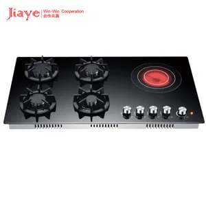 Top Cooktop Kompor Gas 5 Tungku dengan Sertifikat CE Alat Memasak Kaca Tempered 900 Mm Kompor Gas Dapur Kompor Gas