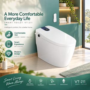 WC intelligent moderne avec chasse d'eau automatique par capteur, chauffage électrique, toilettes intelligentes monobloc avec télécommande - Product Image 4
