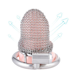 Jaula <span class=keywords><strong>de</strong></span> <span class=keywords><strong>castidad</strong></span> Chainmail, venta al por mayor, jaula <span class=keywords><strong>de</strong></span> <span class=keywords><strong>castidad</strong></span> <span class=keywords><strong>de</strong></span> malla mental <span class=keywords><strong>de</strong></span> acero inoxidable plateado <span class=keywords><strong>para</strong></span> <span class=keywords><strong>hombres</strong></span> - Product Image 3