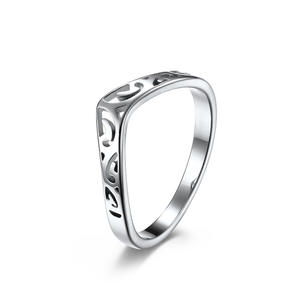 European Style <b>Celtic</b> Knot Heart Hollow Women's <b>Ring</b> Steel Rose Gold Engagement Jewelry - Product Image 5