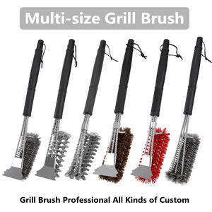 Cepillo y Raspador para Parrilla, Cepillo para Barbacoa con Cerdas de Alambre de Acero Inoxidable Seguras, Cepillo de Limpieza para Parrilla de Varios Estilos (OEM/ODM) - Product Image 1