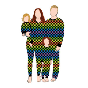 Qingli ODM Custom Factory Unisex Boutique in maglia 2 pezzi Set a maniche lunghe stampa a quadri abbinata abiti madre figlia - Product Image 5