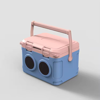 Glacière compacte moderne réutilisable de 21 L pour pique-nique en extérieur avec haut-parleur sans fil et boîte à glace musicale portable