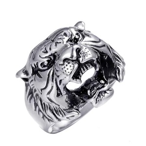 Anillo Ajustable Retro con Signo Zodiacal para Hombre, Cabeza de Tigre Dominante para Boda, Compromiso, Fiesta, Aniversario, Personalizado - Product Image 5