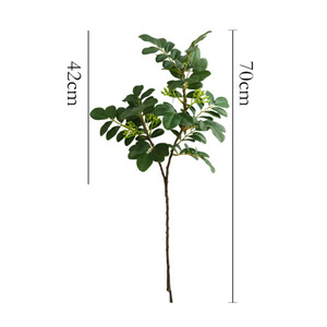 Highly Realistic Silk Evergreen Single Stem 70cm Artificial Leaf Branch for Home Living Room <b>Table</b> Decoration Arrangement - Product Image 5