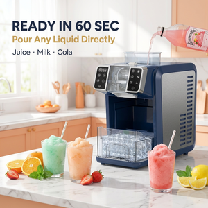 Máquina de Hielo 2 en 1 para Mostrador y Licuadora de Hielo con Compresor, Producción de 25 kg/día, Hielo Cuadrado, para Hogar, Bar y Uso Comercial - Product Image 3