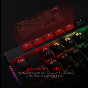 Teclado mecánico para juegos <span class=keywords><strong>Redragon</strong></span> K580 VATA RGB, interruptores azules, teclado para juegos intercambiable en caliente con controles multimedia dedicados - Product Image 2